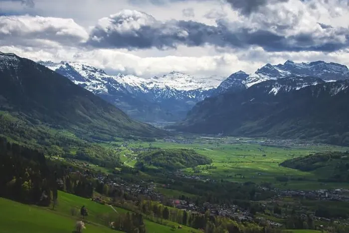 Framed Print : Aerial photos near to Obersee in Switzerland Framed Print : Aerial photos near to Obersee in Switzerland