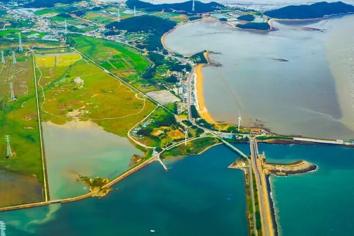 Framed Print : aerial photos view of South Korea island Framed Print : aerial photos view of South Korea island