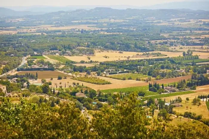 Framed Print : Aerial scenic Mediterranean landscape with cypresses, olive trees and vineyards in Provence, Southern France Framed Print : Aerial scenic Mediterranean landscape with cypresses, olive trees and vineyards in Provence, Southern France