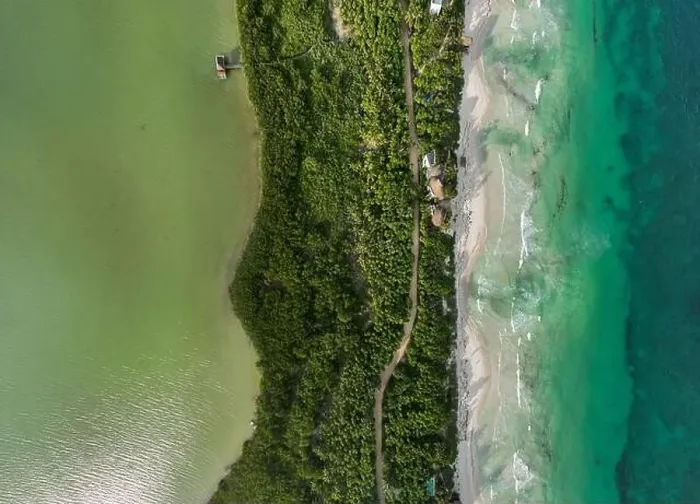 Framed Print : Aerial shot of Boca Paila, Tulum, Mexico Framed Print : Aerial shot of Boca Paila, Tulum, Mexico