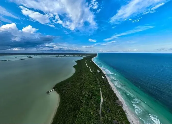 Framed Print : Aerial shot of Boca Paila, Tulum, Mexico Framed Print : Aerial shot of Boca Paila, Tulum, Mexico