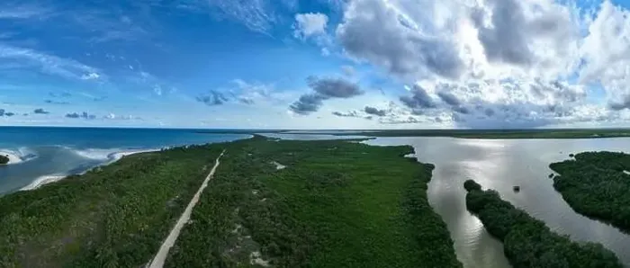 Framed Print : Aerial shot of Boca Paila, Tulum, Mexico Framed Print : Aerial shot of Boca Paila, Tulum, Mexico