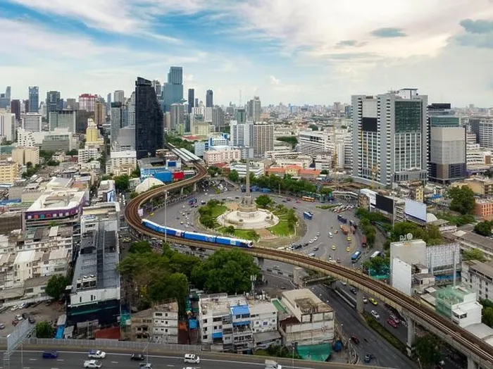 Framed Print : Aerial shot taken from a drone of Victory Monument. is the center of Bangkok and the movement of people in the city of Thailand Framed Print : Aerial shot taken from a drone of Victory Monument. is the center of Bangkok and the movement of people in the city of Thailand