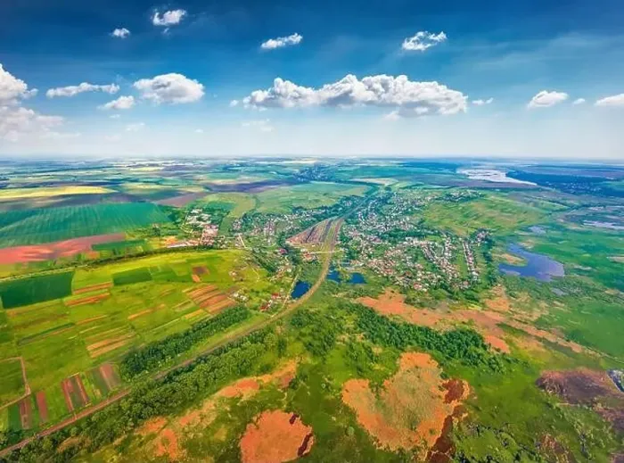 Framed Print : Aerial summer view of flooded valley Framed Print : Aerial summer view of flooded valley