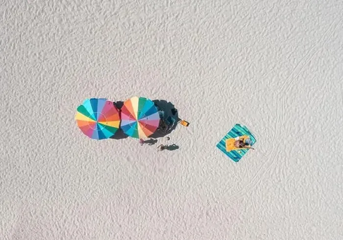 Framed Print : Aerial Sunshade Beach Photo Framed Print : Aerial Sunshade Beach Photo