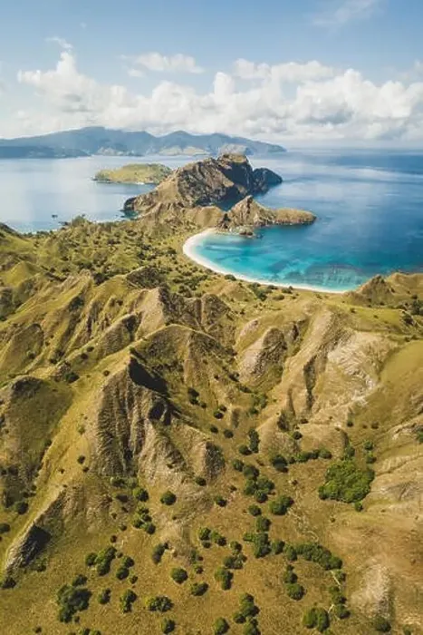 Framed Print : Aerial vertical view of Padar island in Komodo National Park Framed Print : Aerial vertical view of Padar island in Komodo National Park