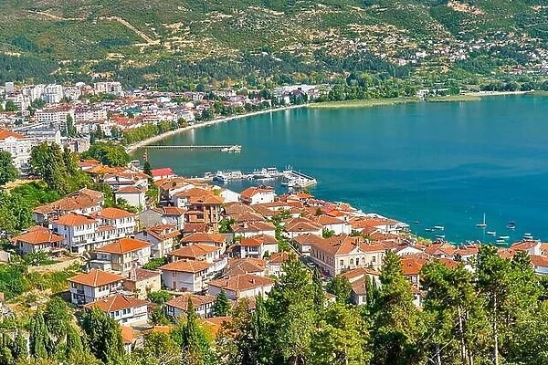 Aerial viev of Ohrid city, Macedonia