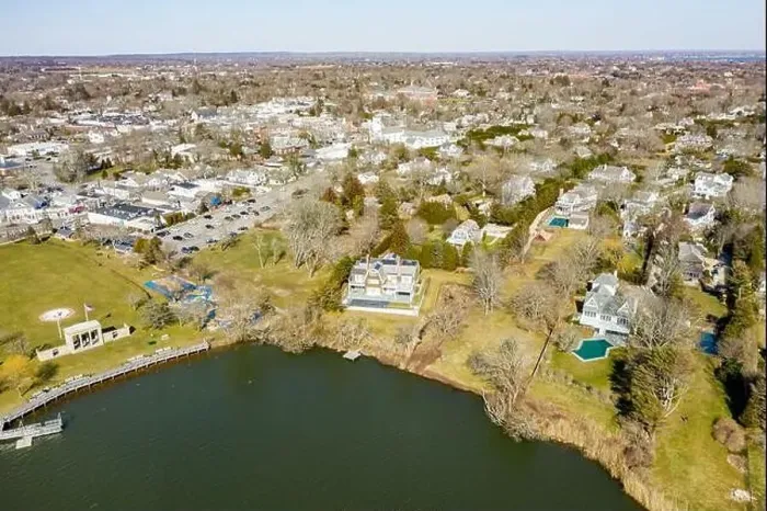 Framed Print : aerial view of Agawam park, Agawam Lake and southampton village Framed Print : aerial view of Agawam park, Agawam Lake and southampton village
