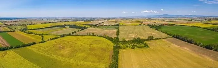 Framed Print : Aerial view of agricultural fields