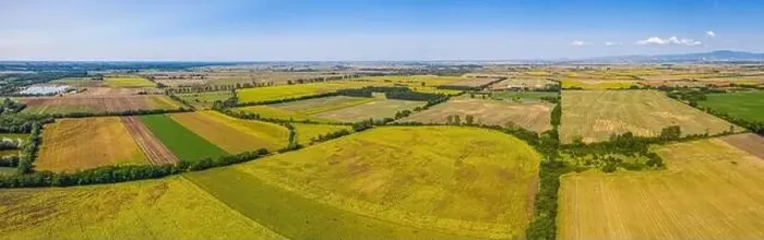 Framed Print : Aerial view of agricultural fields Framed Print : Aerial view of agricultural fields