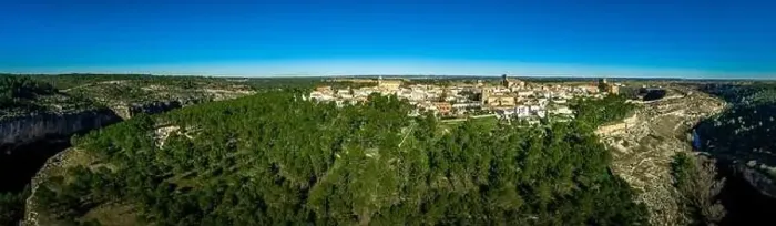 Framed Print : Aerial view of Alarcon castle, parador and fortifications along the Jucar river in Albacete province Spain Framed Print : Aerial view of Alarcon castle, parador and fortifications along the Jucar river in Albacete province Spain