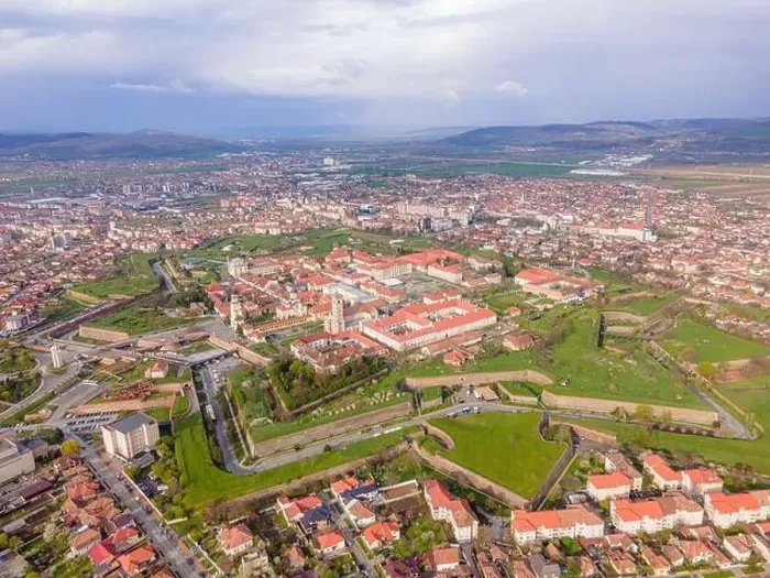 Framed Print : Aerial view of the Alba Carolina citadel located in Alba Iulia Framed Print : Aerial view of the Alba Carolina citadel located in Alba Iulia
