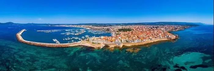 Framed Print : Aerial view over Alghero old town Framed Print : Aerial view over Alghero old town