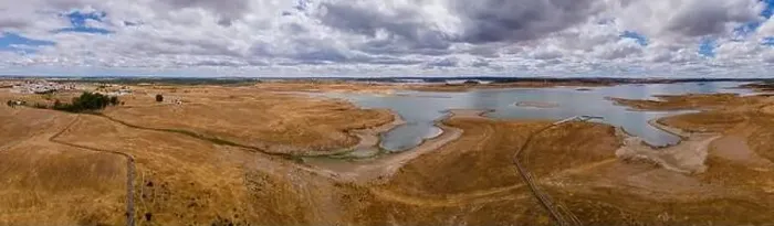 Framed Print : Aerial view of Alqueva Dam artificial Lake Framed Print : Aerial view of Alqueva Dam artificial Lake