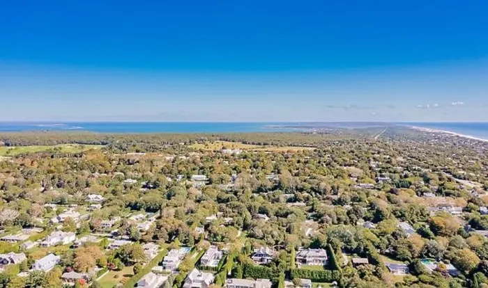 Framed Print : Aerial view of Amagansett and Napeague stretch looking towards Montauk, NY Framed Print : Aerial view of Amagansett and Napeague stretch looking towards Montauk, NY
