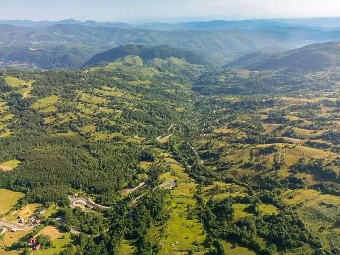 Framed Print : Aerial view of Apuseni Mountains in Romania Framed Print : Aerial view of Apuseni Mountains in Romania