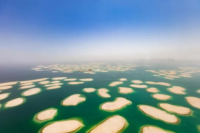 Framed Print : Aerial view of artificial World island in Dubai. Panoramic view Framed Print : Aerial view of artificial World island in Dubai. Panoramic view