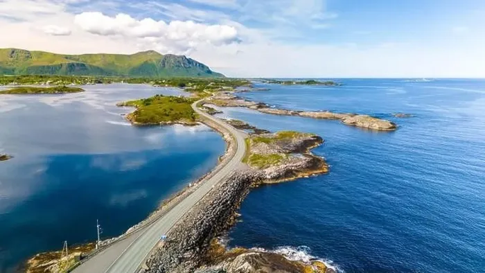 Framed Print : An aerial view of the Atlantic Road in Norway Framed Print : An aerial view of the Atlantic Road in Norway
