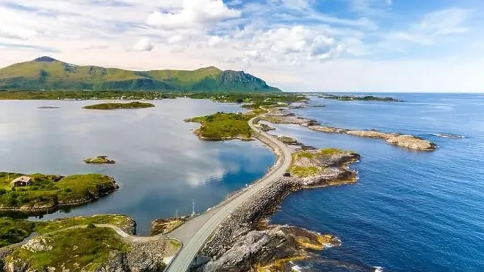 Framed Print : An aerial view of the Atlantic Road in Norway Framed Print : An aerial view of the Atlantic Road in Norway