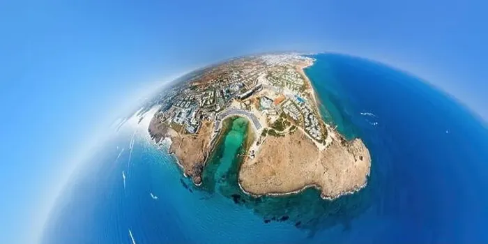 Framed Print : Aerial view of Ayia Napa and Sandy Bay beach. Famagusta District, Cyprus Framed Print : Aerial view of Ayia Napa and Sandy Bay beach. Famagusta District, Cyprus