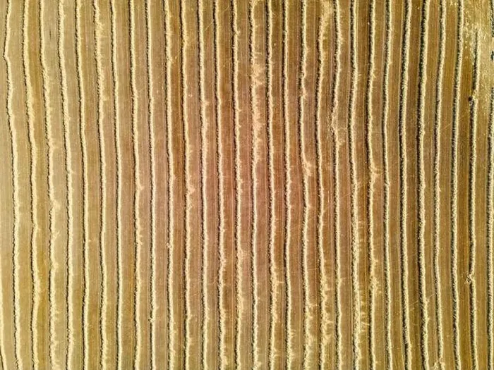 Framed Print : Aerial view background of cereal fields after harvest Framed Print : Aerial view background of cereal fields after harvest