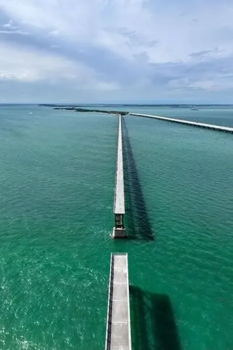 Framed Print : Aerial view of Bahia Honda Rail Bridge on a sunny day Framed Print : Aerial view of Bahia Honda Rail Bridge on a sunny day