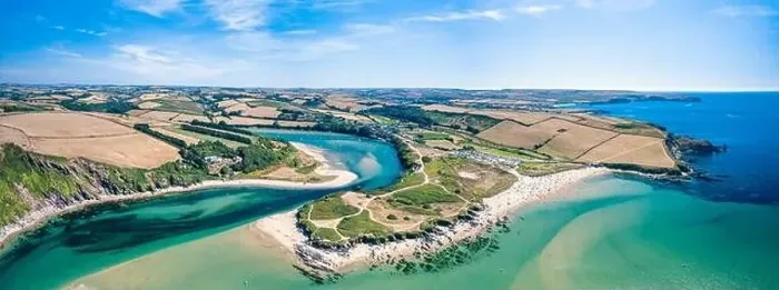 Framed Print : Aerial view of Bantham Beach and River Avon from a drone, South Hams, Devon, England Framed Print : Aerial view of Bantham Beach and River Avon from a drone, South Hams, Devon, England