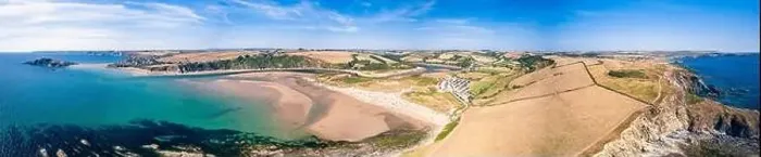 Framed Print : Aerial view of Bantham Beach and River Avon from a drone, South Hams, Devon, England Framed Print : Aerial view of Bantham Beach and River Avon from a drone, South Hams, Devon, England