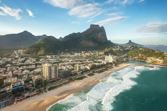 Framed Print : Aerial view of Barra da Tijuca and Pedra da Gavea Hill - Rio de Janeiro, Brazil Framed Print : Aerial view of Barra da Tijuca and Pedra da Gavea Hill - Rio de Janeiro, Brazil
