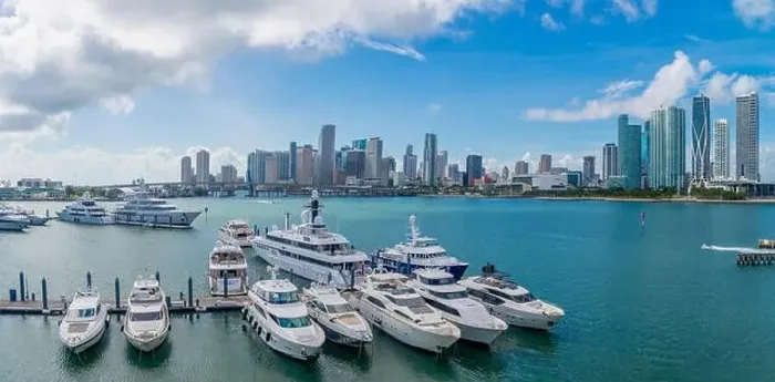 Framed Print : Aerial view of Bay in Miami Florida Framed Print : Aerial view of Bay in Miami Florida
