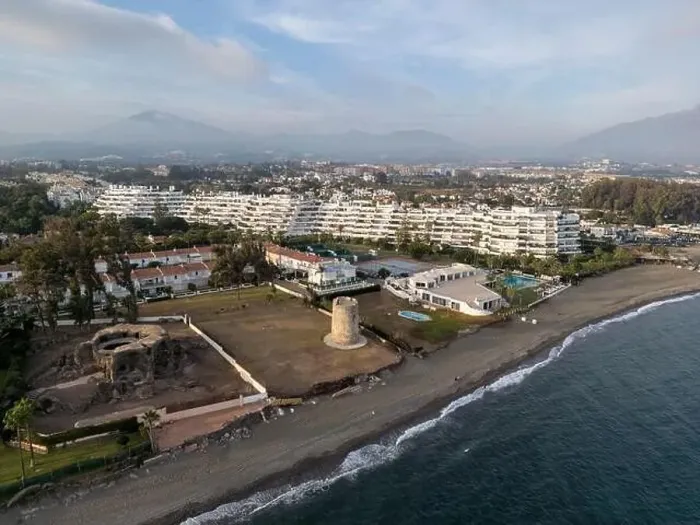 Framed Print : aerial view of the beach of linda vista next to the tower of las bóvedas in the municipality of Marbella, Andalusia Framed Print : aerial view of the beach of linda vista next to the tower of las bóvedas in the municipality of Marbella, Andalusia
