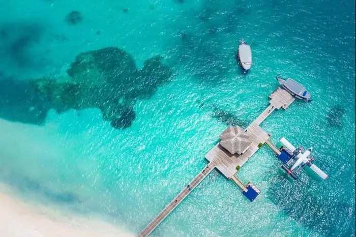 Framed Print : Aerial view of beach in Maldives. Amazing aerial landscape in Maldives islands, blue sea and coral reef view from drone or plane. Exotic summer travel Framed Print : Aerial view of beach in Maldives. Amazing aerial landscape in Maldives islands, blue sea and coral reef view from drone or plane. Exotic summer travel