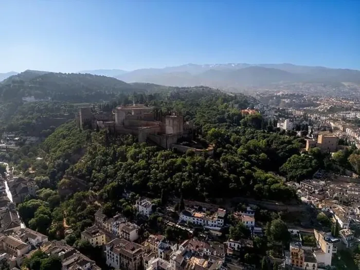 Framed Print : Aerial view of the beautiful Alhambra in Granada, Andalusia, Spain Framed Print : Aerial view of the beautiful Alhambra in Granada, Andalusia, Spain