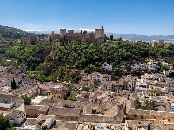 Framed Print : Aerial view of the beautiful Alhambra in Granada, Andalusia, Spain Framed Print : Aerial view of the beautiful Alhambra in Granada, Andalusia, Spain