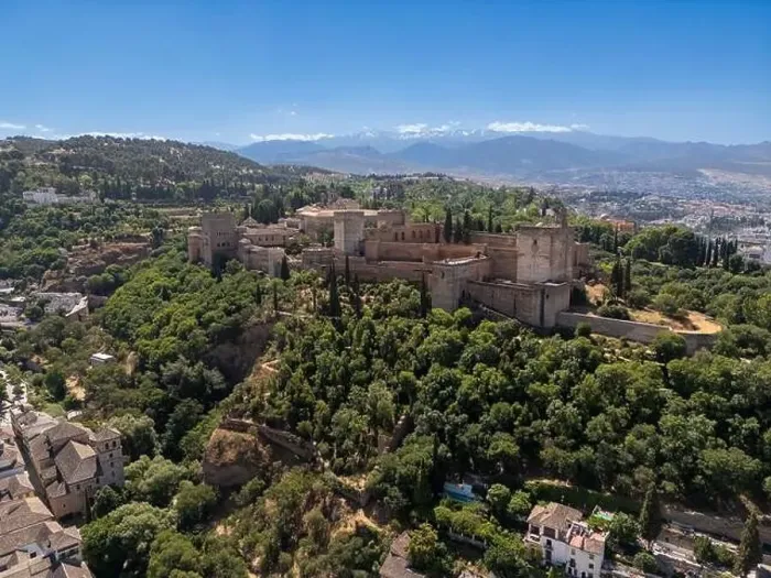 Framed Print : Aerial view of the beautiful Alhambra in Granada, Andalusia, Spain Framed Print : Aerial view of the beautiful Alhambra in Granada, Andalusia, Spain
