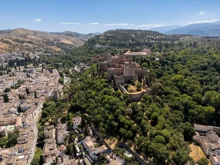 Framed Print : Aerial view of the beautiful Alhambra in Granada, Andalusia, Spain Framed Print : Aerial view of the beautiful Alhambra in Granada, Andalusia, Spain