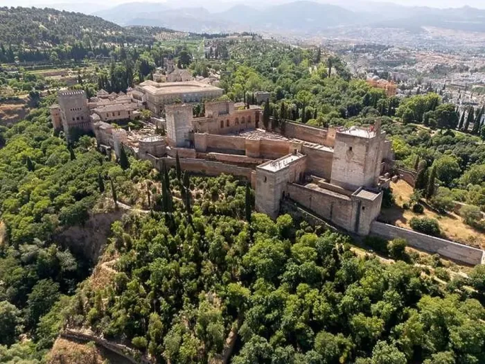 Framed Print : Aerial view of the beautiful Alhambra in Granada, Andalusia, Spain Framed Print : Aerial view of the beautiful Alhambra in Granada, Andalusia, Spain