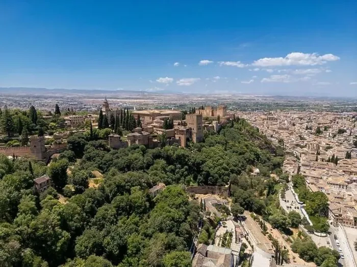 Framed Print : Aerial view of the beautiful Alhambra in Granada, Andalusia, Spain Framed Print : Aerial view of the beautiful Alhambra in Granada, Andalusia, Spain