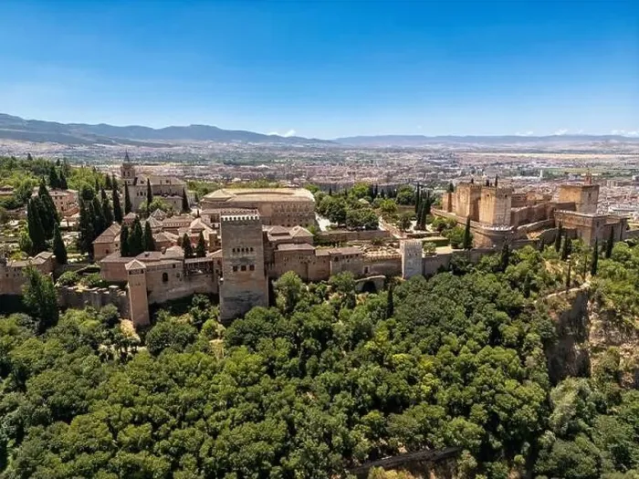 Framed Print : Aerial view of the beautiful Alhambra in Granada, Andalusia, Spain Framed Print : Aerial view of the beautiful Alhambra in Granada, Andalusia, Spain