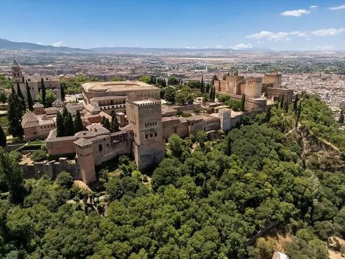 Framed Print : Aerial view of the beautiful Alhambra in Granada, Andalusia, Spain Framed Print : Aerial view of the beautiful Alhambra in Granada, Andalusia, Spain