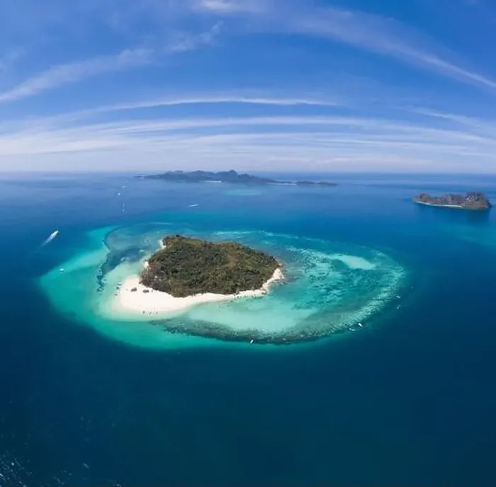 Framed Print : Aerial view of beautiful Bamboo Island in Thailand Framed Print : Aerial view of beautiful Bamboo Island in Thailand