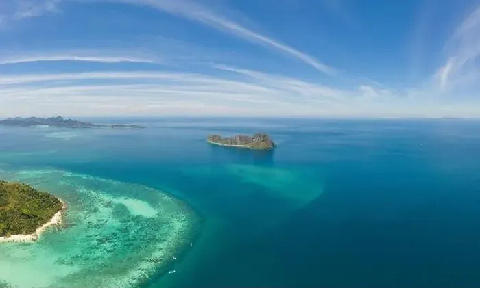 Framed Print : Aerial view of beautiful Bamboo Island in Thailand Framed Print : Aerial view of beautiful Bamboo Island in Thailand