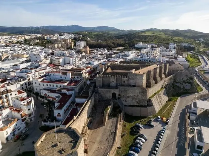 Framed Print : aerial view of the beautiful castle of Guzmán el Bueno in the municipality of Tarifa, Andalusia Framed Print : aerial view of the beautiful castle of Guzmán el Bueno in the municipality of Tarifa, Andalusia