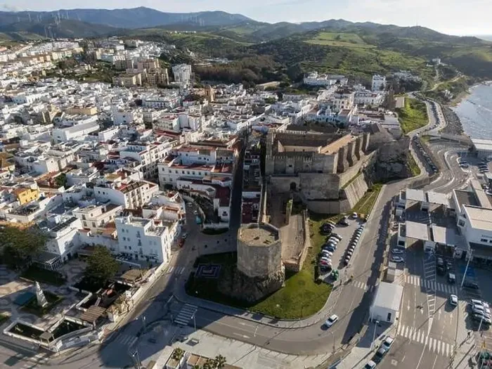 Framed Print : aerial view of the beautiful castle of Guzmán el Bueno in the municipality of Tarifa, Andalusia Framed Print : aerial view of the beautiful castle of Guzmán el Bueno in the municipality of Tarifa, Andalusia