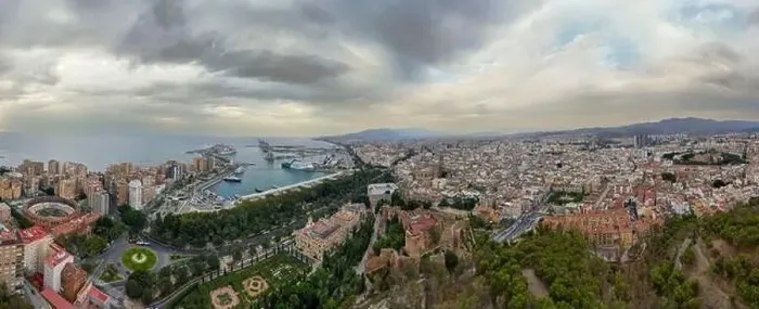 Framed Print : aerial view of the beautiful city of Malaga in the south of Spain Framed Print : aerial view of the beautiful city of Malaga in the south of Spain