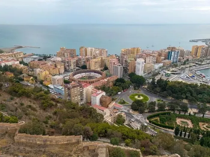 Framed Print : aerial view of the beautiful city of Malaga in the south of Spain Framed Print : aerial view of the beautiful city of Malaga in the south of Spain