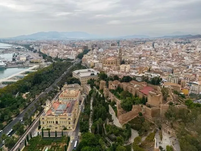 Framed Print : aerial view of the beautiful city of Malaga in the south of Spain Framed Print : aerial view of the beautiful city of Malaga in the south of Spain
