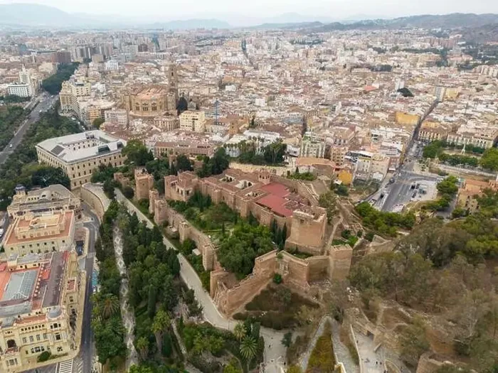 Framed Print : aerial view of the beautiful city of Malaga in the south of Spain Framed Print : aerial view of the beautiful city of Malaga in the south of Spain