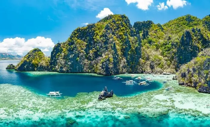 Framed Print : Aerial view of beautiful lagoons and limestone cliffs of Coron, Palawan, Philippines Framed Print : Aerial view of beautiful lagoons and limestone cliffs of Coron, Palawan, Philippines