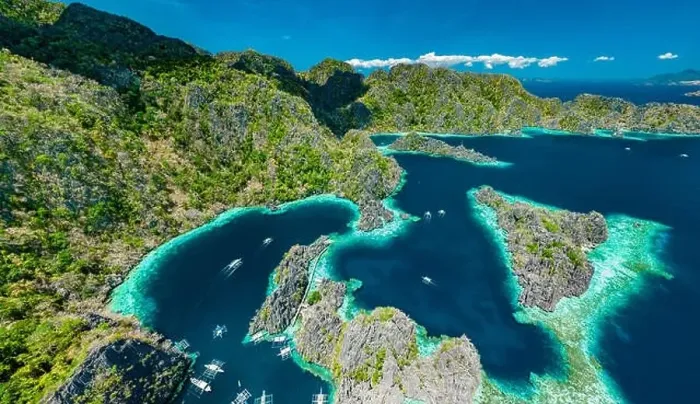 Framed Print : Aerial view of beautiful lagoons and limestone cliffs of Coron, Palawan, Philippines Framed Print : Aerial view of beautiful lagoons and limestone cliffs of Coron, Palawan, Philippines